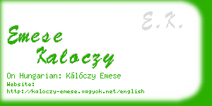 emese kaloczy business card
