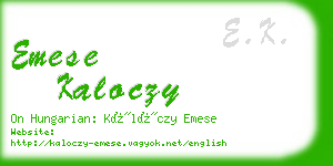 emese kaloczy business card